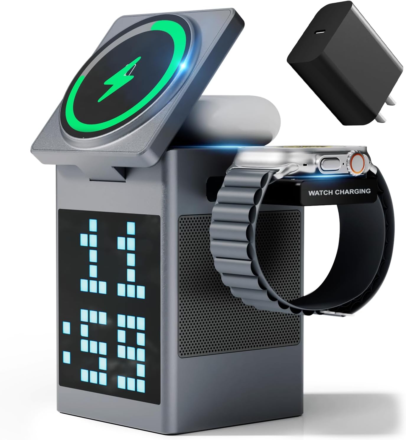 Smart Charger Speaker and Phone, Smart Watch Holder | Portable and Easy to use