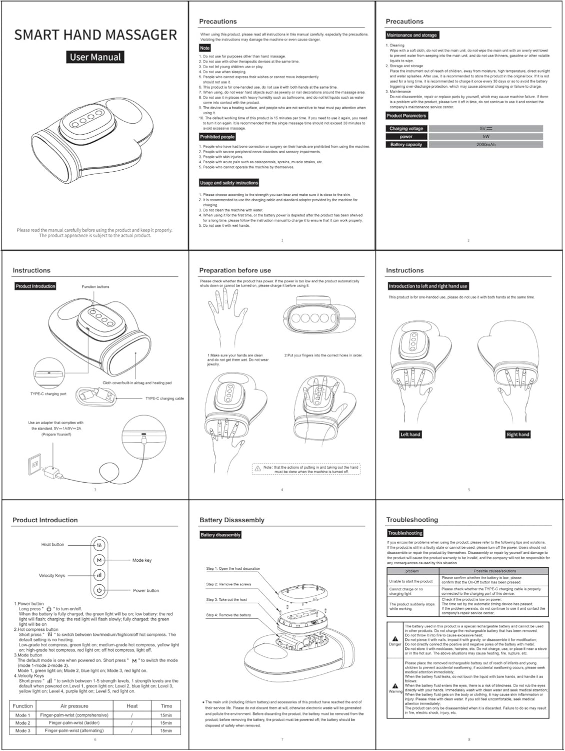 Smart Hand Massager with Heat Compression Relief, for Arthritis & Carpal Tunnel Relief, Cordless Portable Therapy Glove, Electric Shiatsu Wrist/Finger/Palm Massager - Image 7